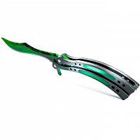 Нож бабочка из дерева, зеленый (Zombie Hunter) Counter-Strike